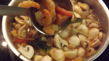 Speisen Minigarnelenpilzsuppe des Restaurants Bei Christian in Massing