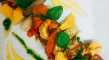 Speisen Geschmackvoll angerichtetes Essen des Restaurants Bei Christian in Massing